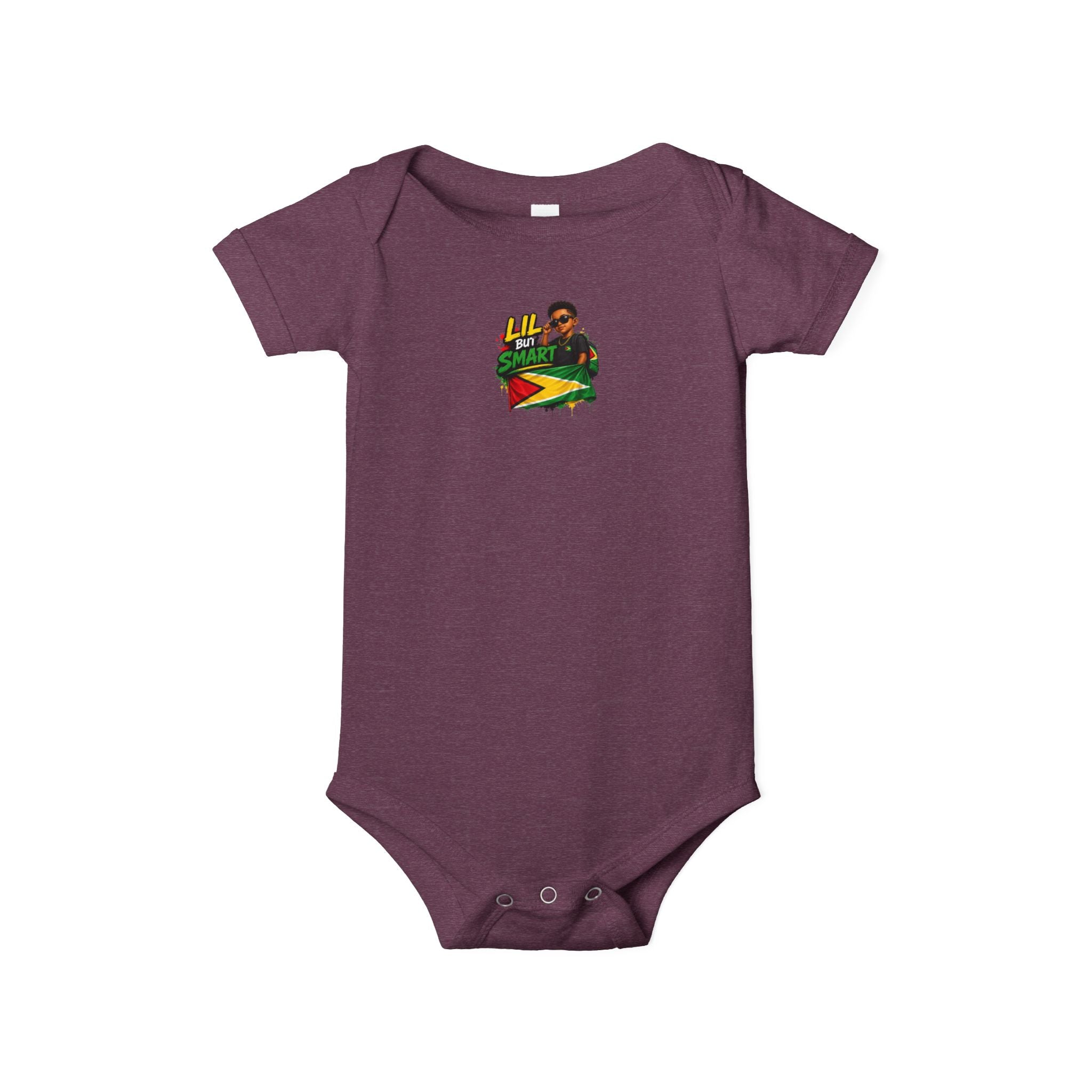 Infant Onesie with Reggae Dad & Guyana Flag Design — Cute Baby Bodysuit