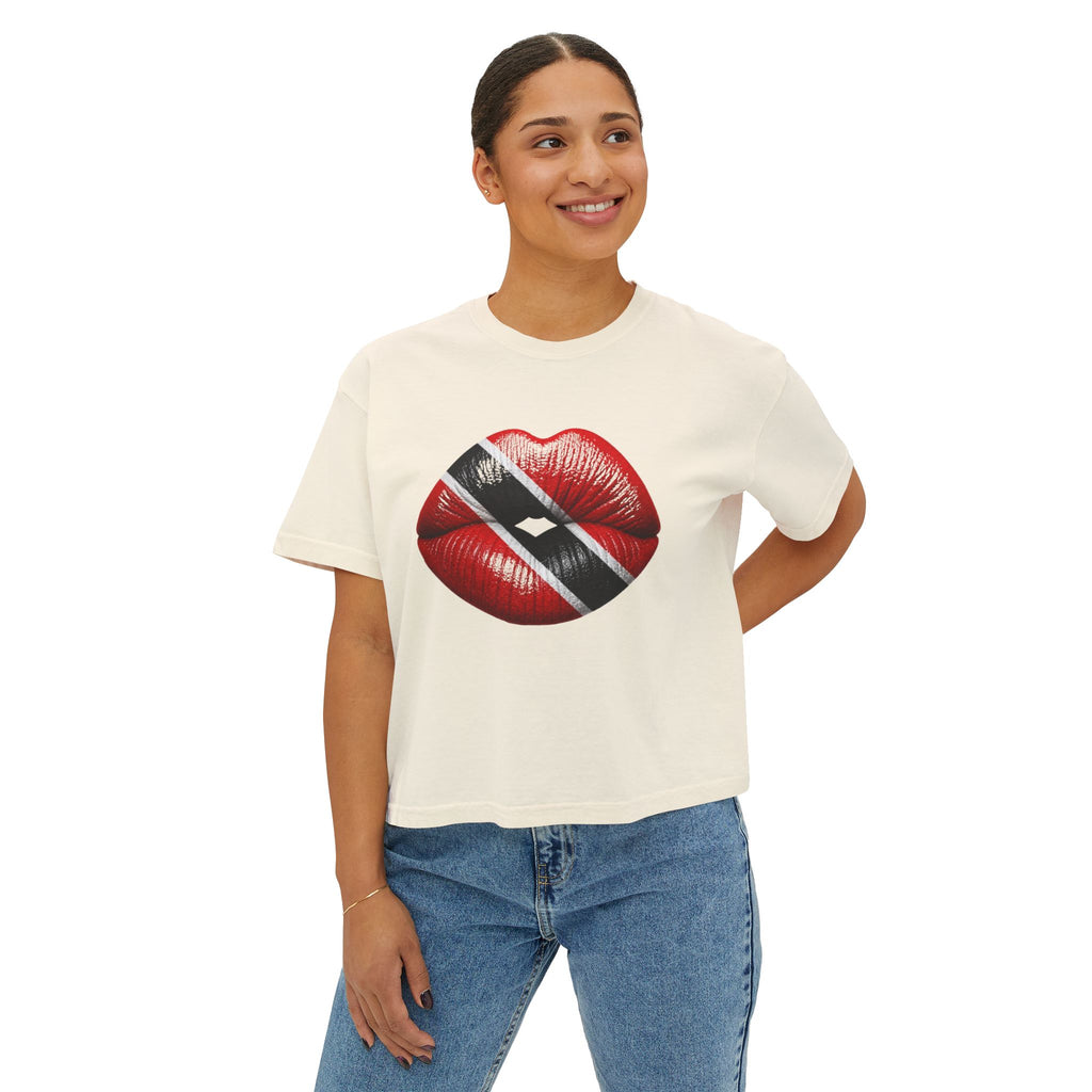 Trinidad & Tobago Flag Kiss Women's Boxy Tee