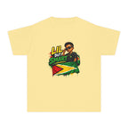 Youth Tee - "Lil But Smart" Guy with Guyana Flag Kids T-Shirt