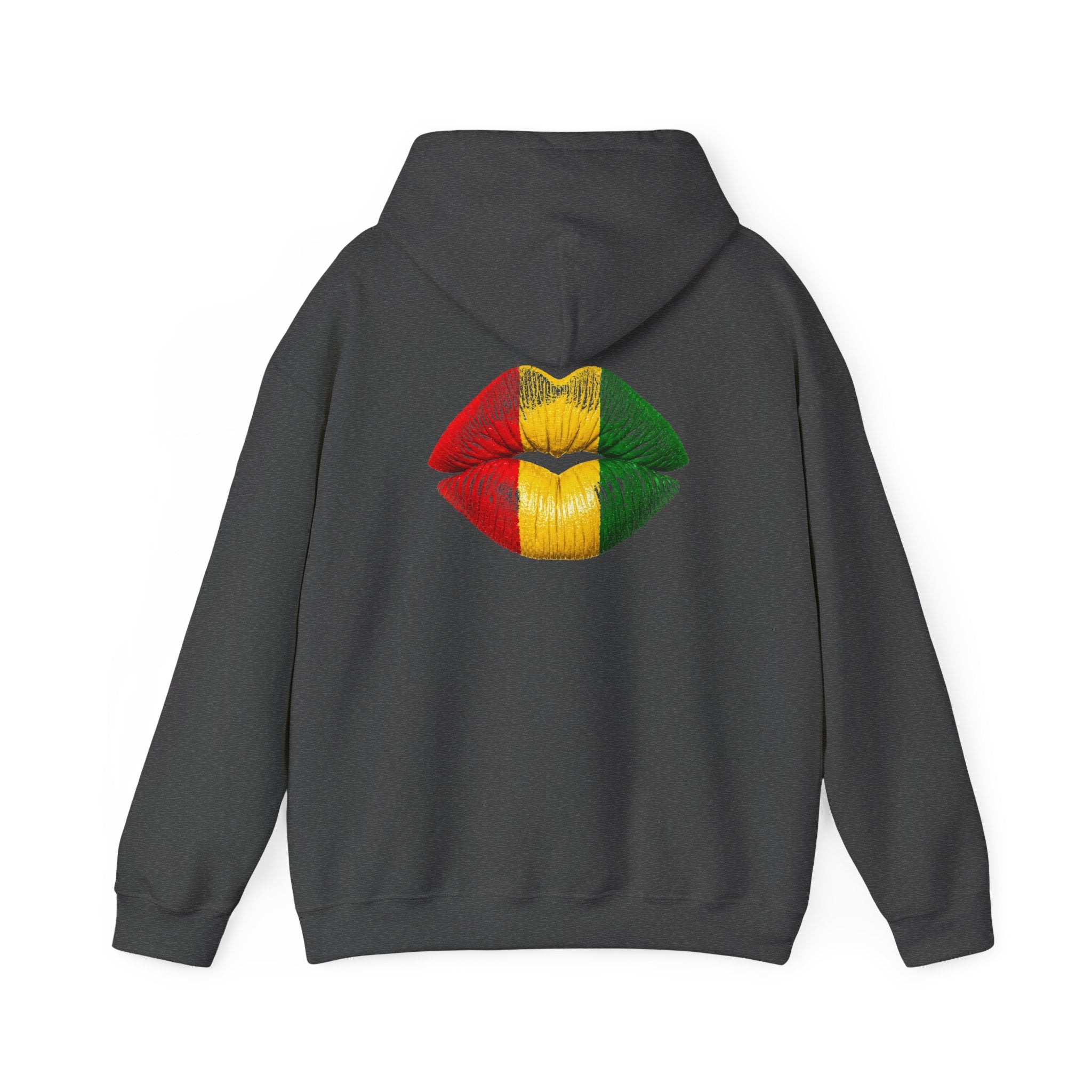 Flag Lip Print Hoodie — Ghana Flag Kiss Graphic Hooded Sweatshirt