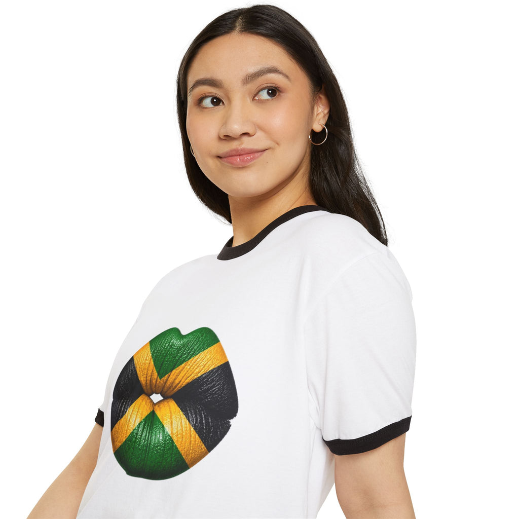 Jamaica Flag Kiss Ringer Tee