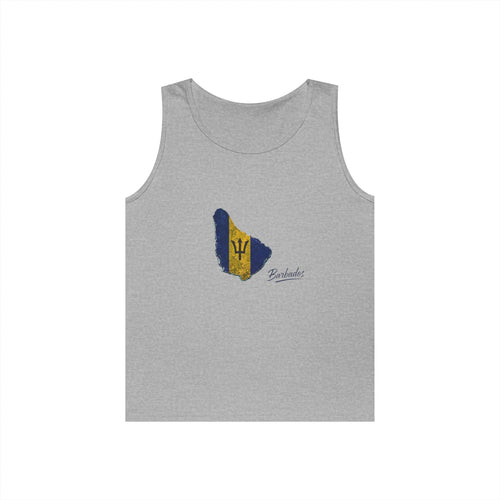 Barbados Flag Men Outline Tank — Island Pride Barbados Graphic Tank Top