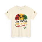 One Station One Culture One Love Men T-Shirt — Reggae Palm Tree Rasta Graphic Tee
