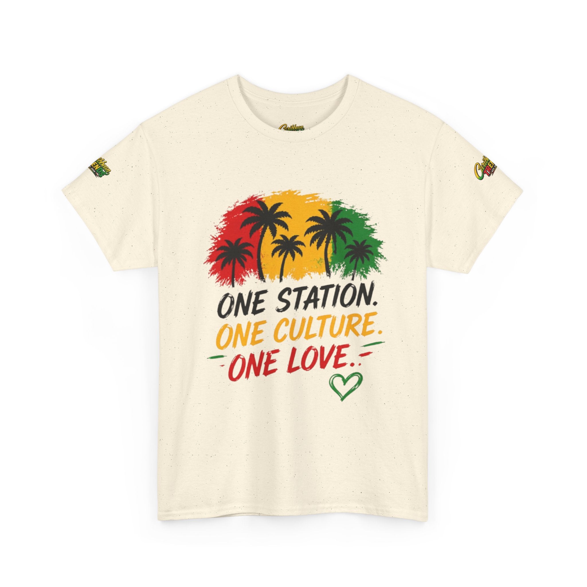 One Station One Culture One Love Men T-Shirt — Reggae Palm Tree Rasta Graphic Tee