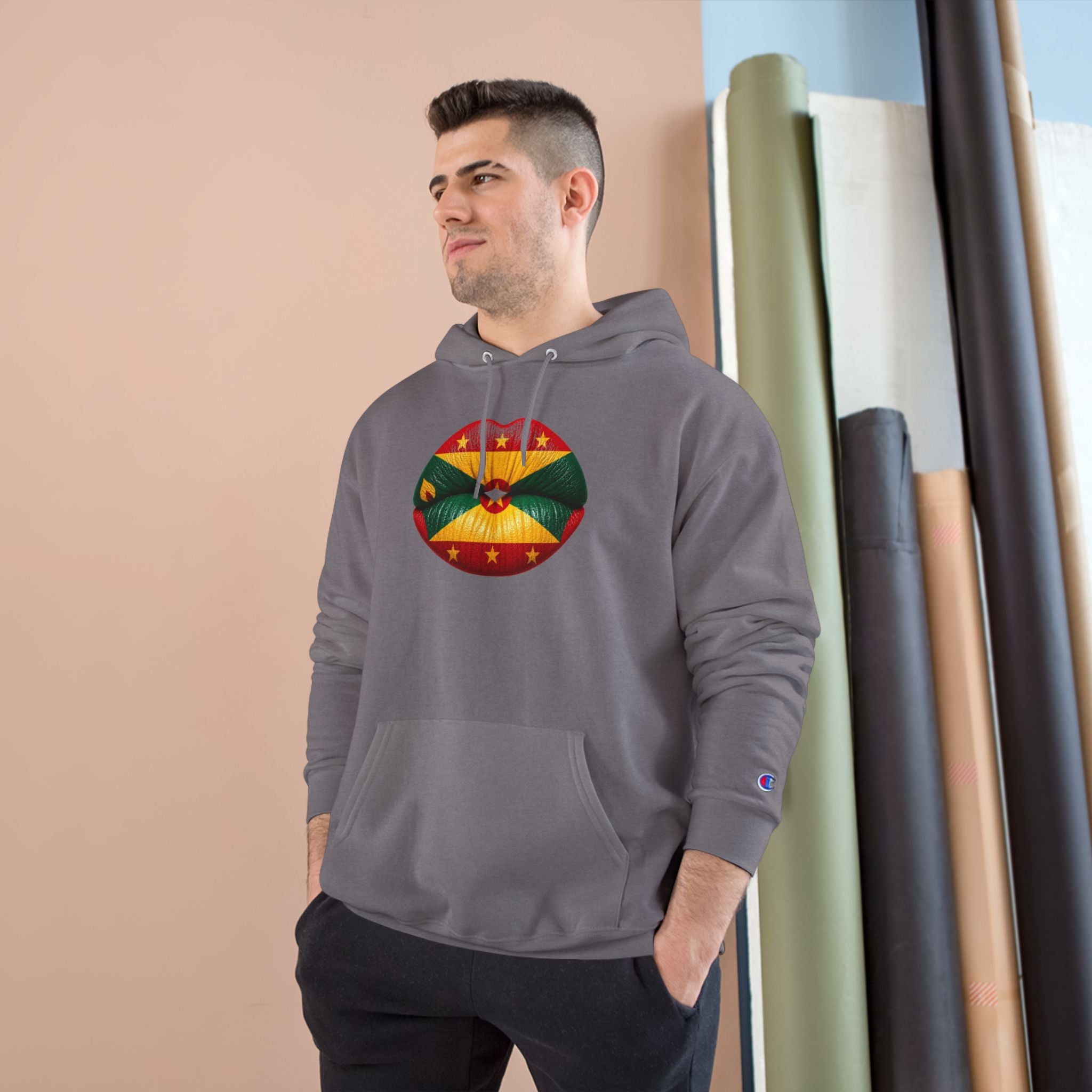 Grenada Flag Lips Hoodie — Bold Caribbean Pride Pullover
