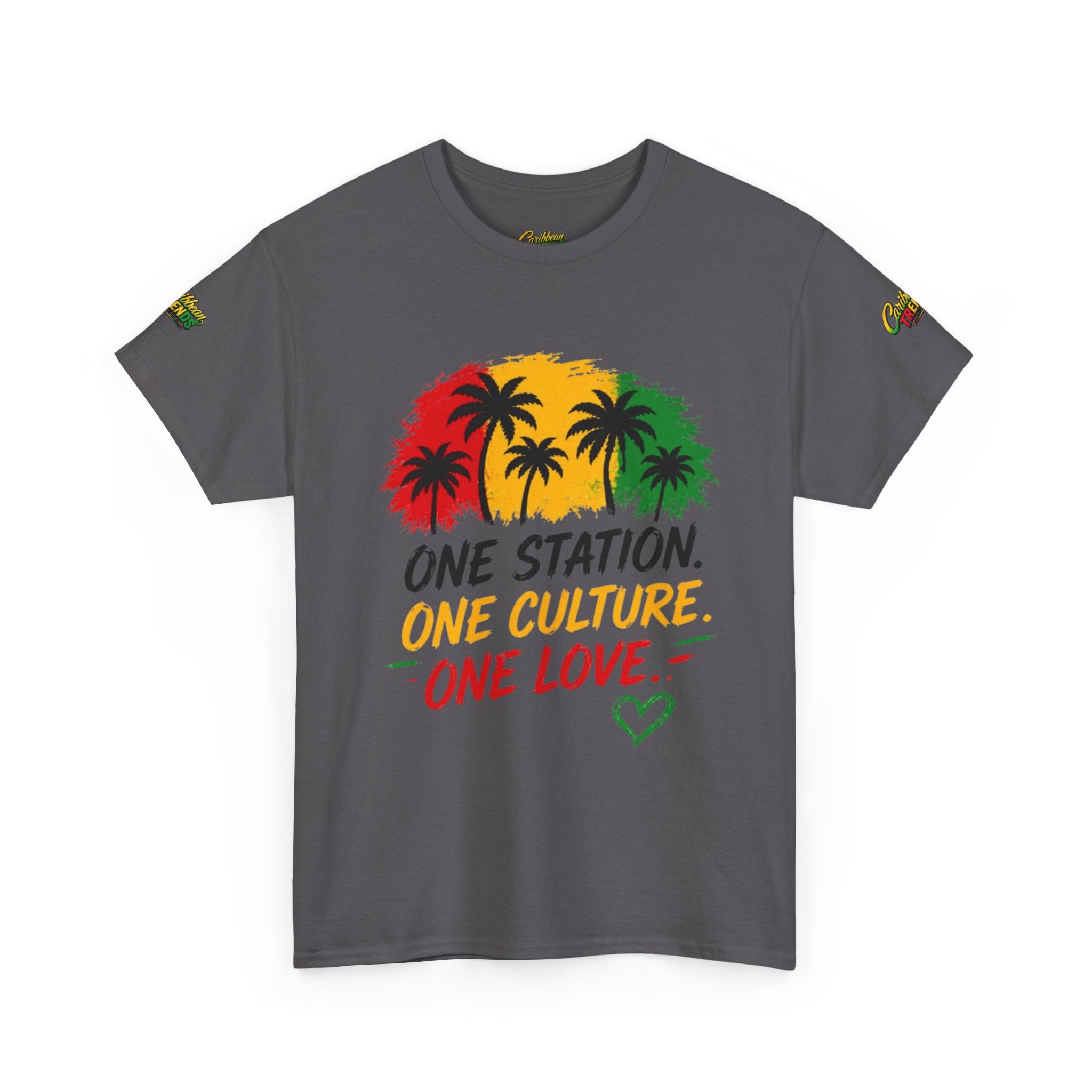 One Station One Culture One Love Men T-Shirt — Reggae Palm Tree Rasta Graphic Tee
