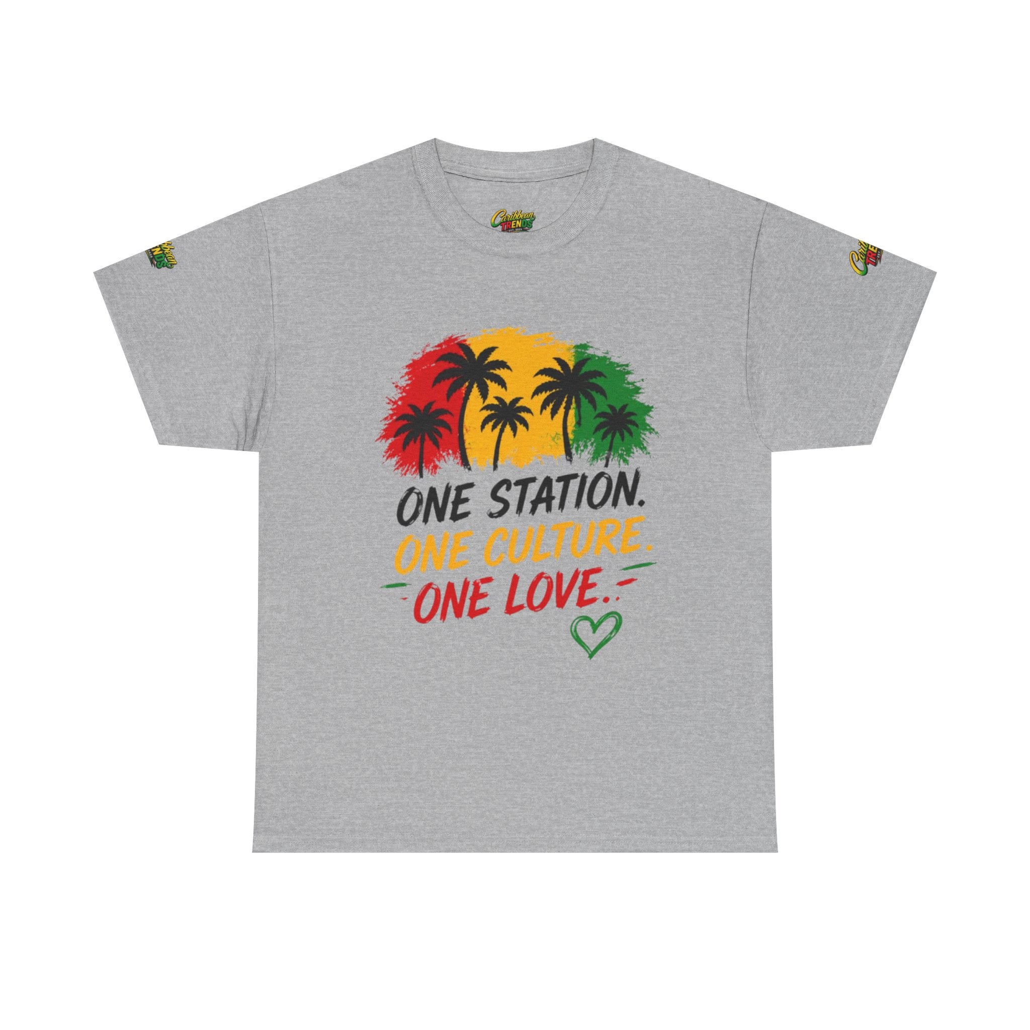 One Station One Culture One Love Men T-Shirt — Reggae Palm Tree Rasta Graphic Tee
