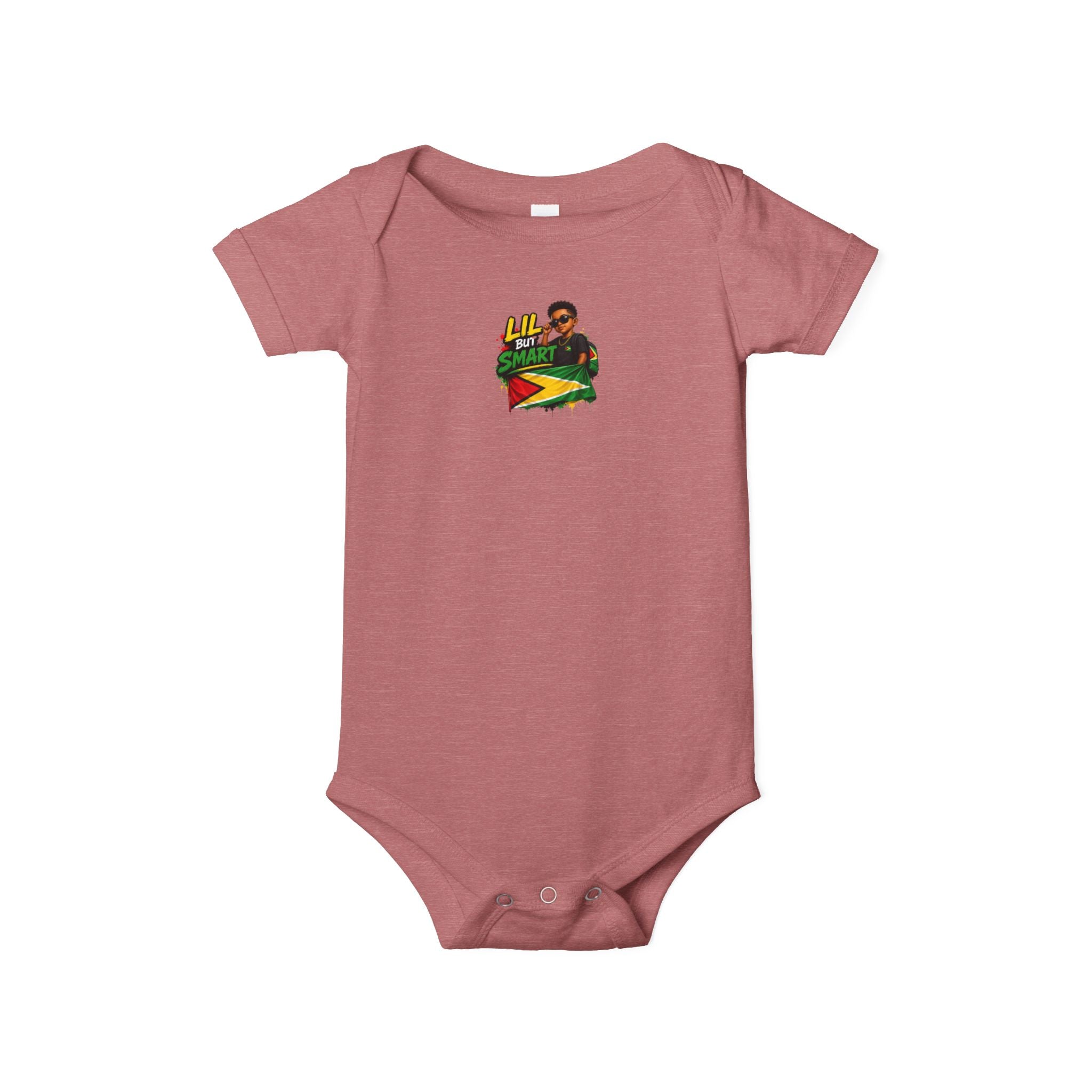 Infant Onesie with Reggae Dad & Guyana Flag Design — Cute Baby Bodysuit