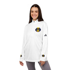 Embroidered Quarter-Zip Pullover — White Athletic Golf Top