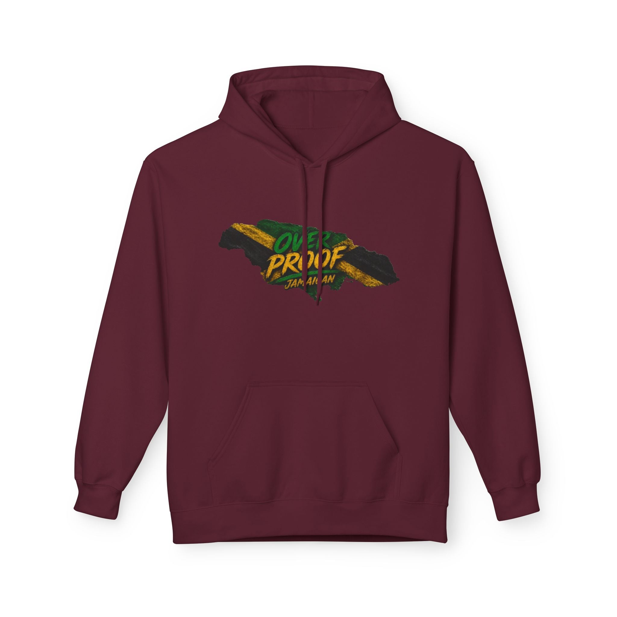 Jamaica Pride Men Hoodie — "Overproof Jamaican" Map Graphic