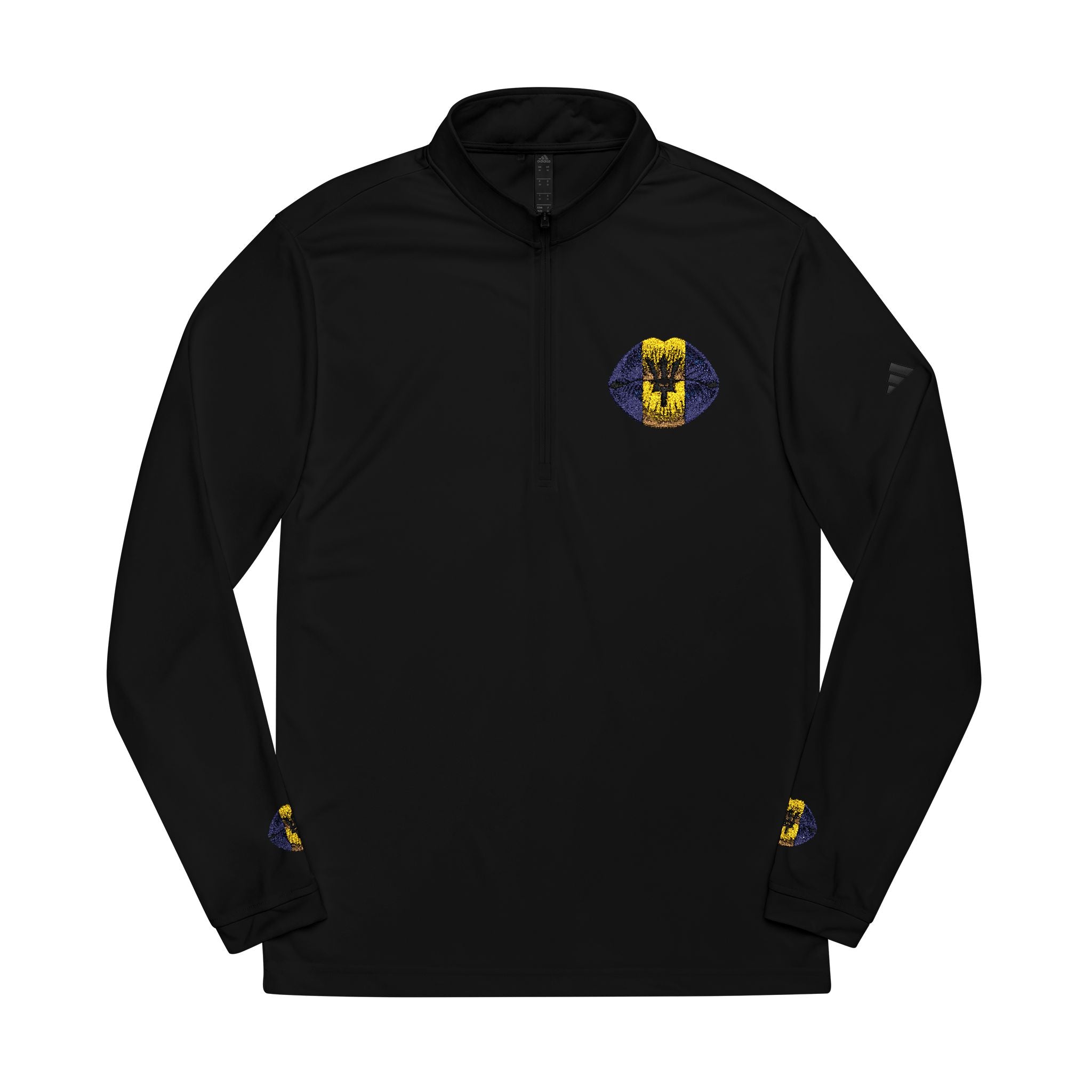 Embroidered Quarter-Zip Pullover — White Athletic Golf Top