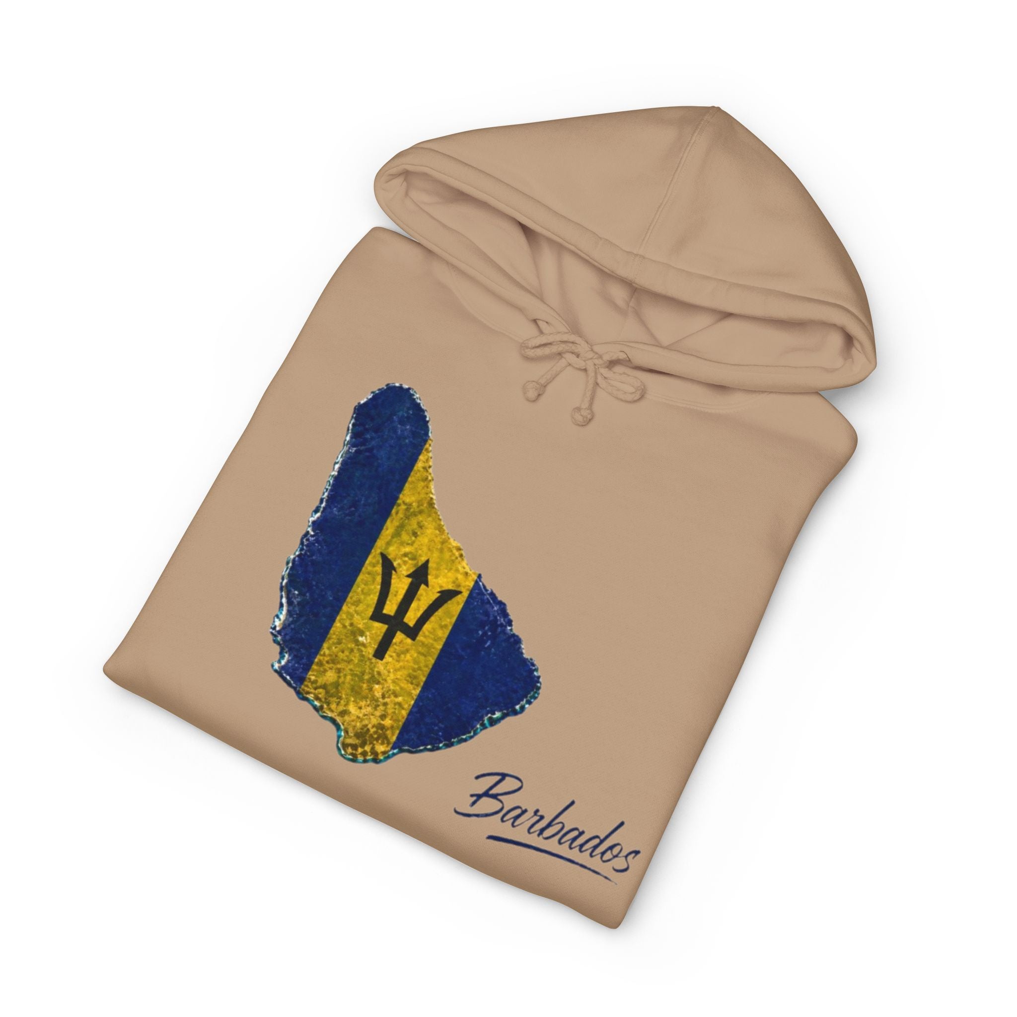 Barbados Flag Map Men Hoodie — Vintage Island Pride Pullover