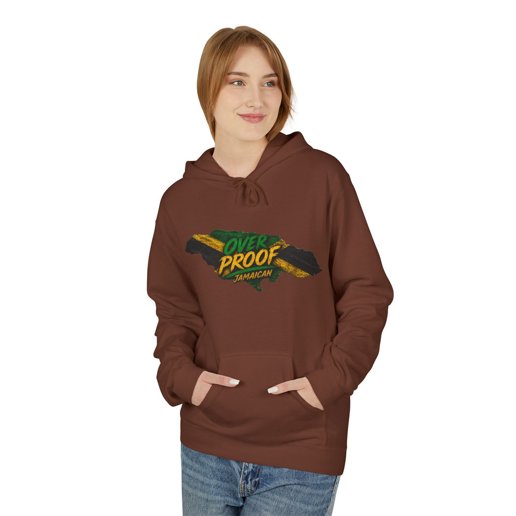 Jamaica Pride Men Hoodie — "Overproof Jamaican" Map Graphic