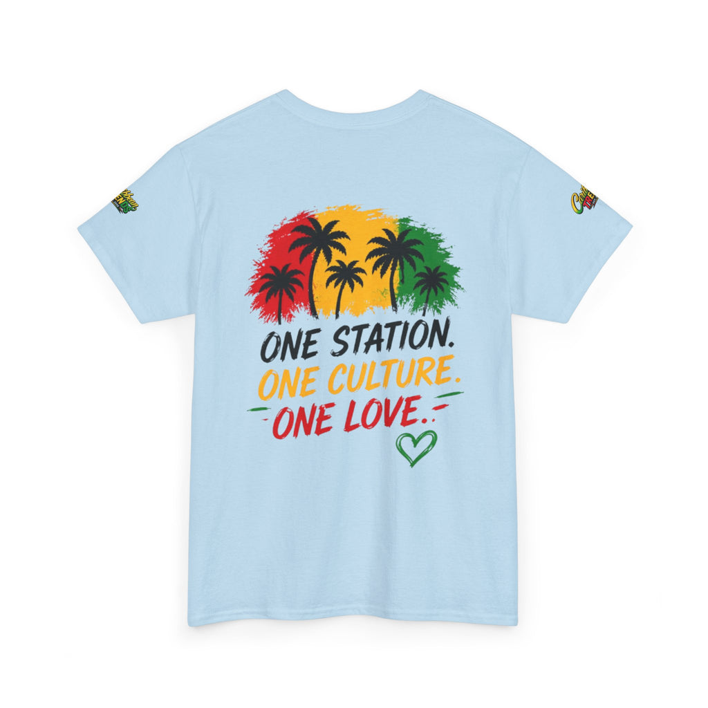 One Station One Culture One Love Men T-Shirt — Reggae Palm Tree Rasta Graphic Tee
