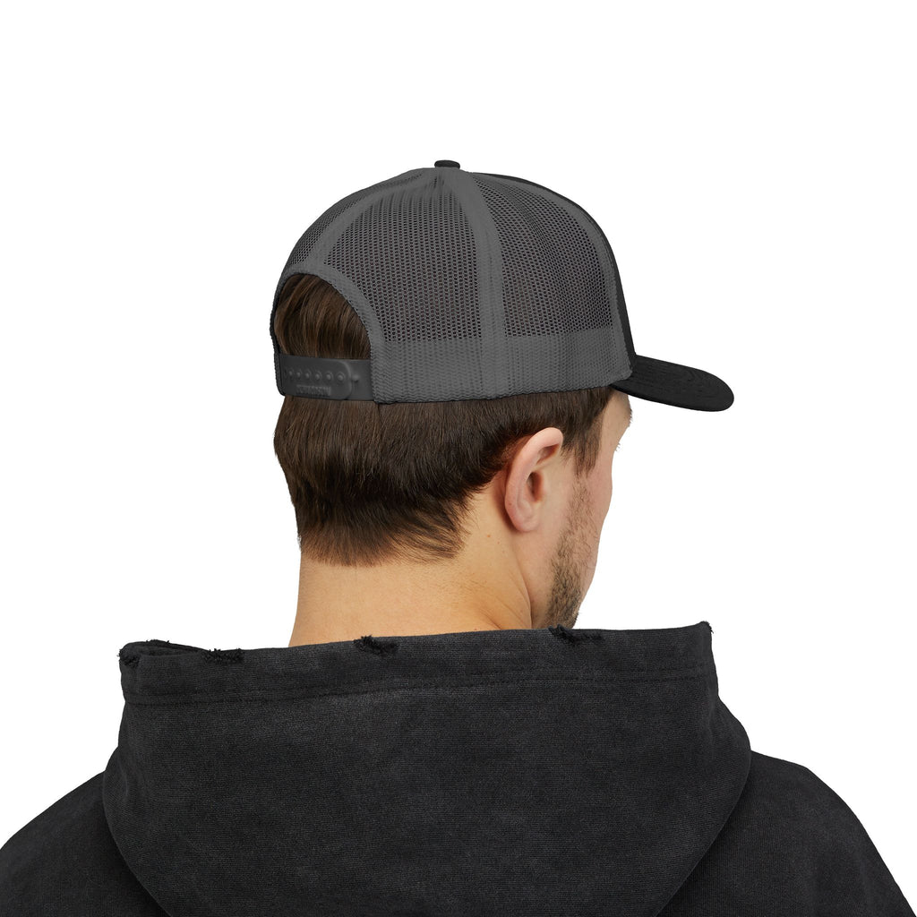 Barbados Flag Outline Snapback Trucker Cap — Glitter Map Patch