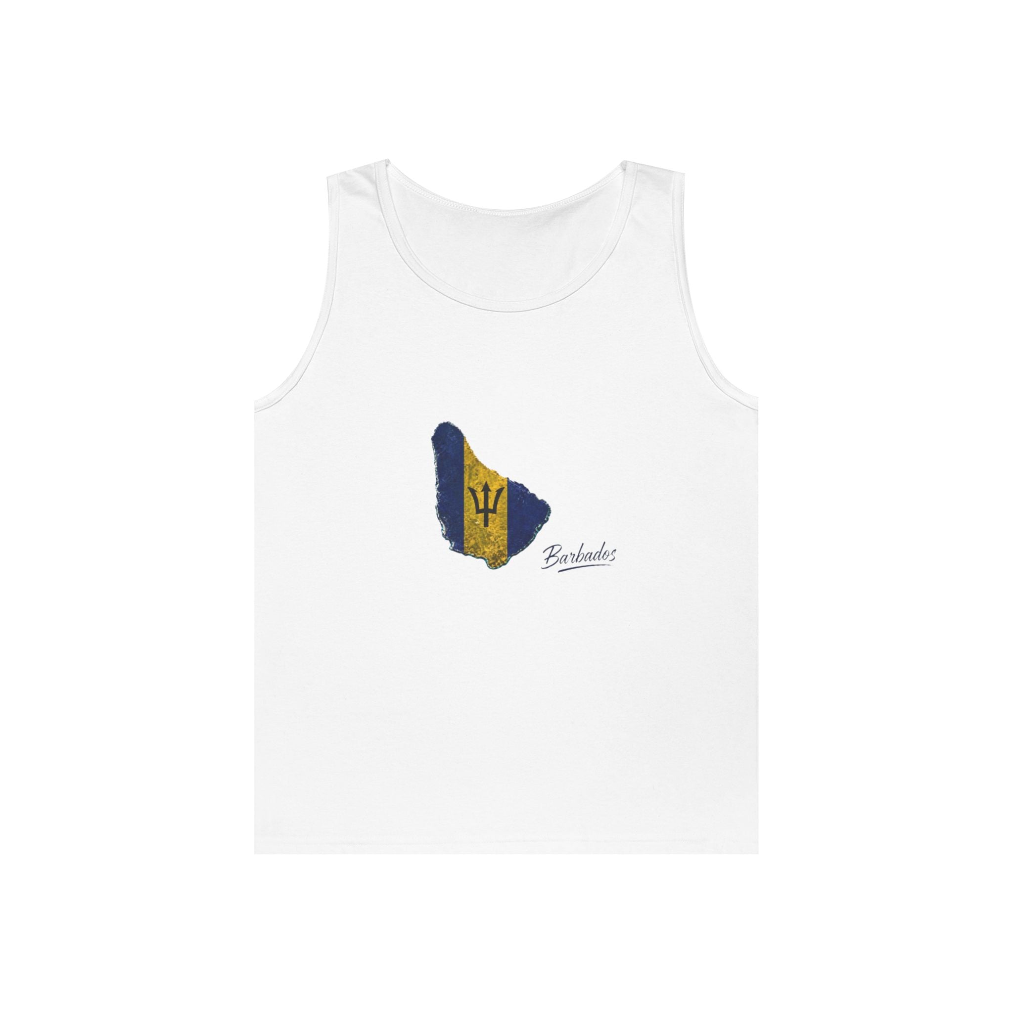 Barbados Flag Men Outline Tank — Island Pride Barbados Graphic Tank Top
