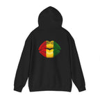 Flag Lip Print Hoodie — Ghana Flag Kiss Graphic Hooded Sweatshirt
