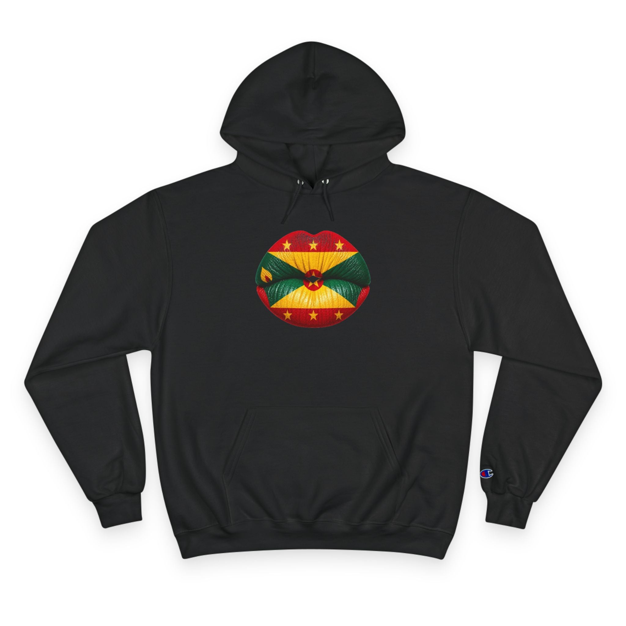 Grenada Flag Lips Hoodie — Bold Caribbean Pride Pullover