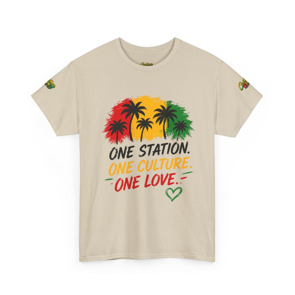 One Station One Culture One Love Men T-Shirt — Reggae Palm Tree Rasta Graphic Tee