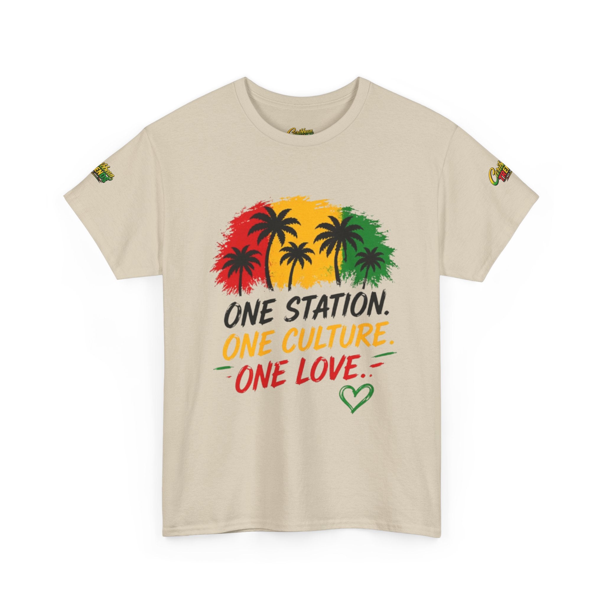 One Station One Culture One Love Men T-Shirt — Reggae Palm Tree Rasta Graphic Tee