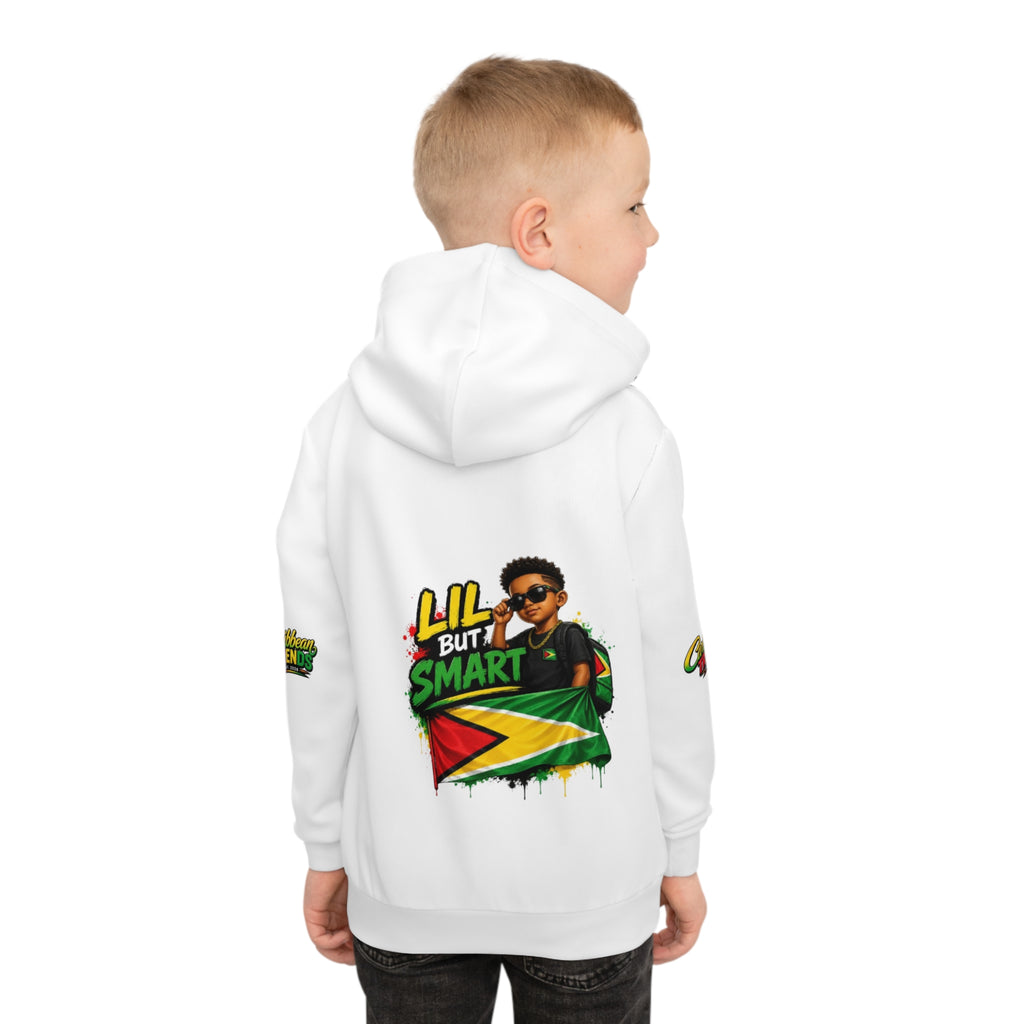 Kids Hoodie — "Lil But Smart" Jamaican Flag Graphic Children's Pullover