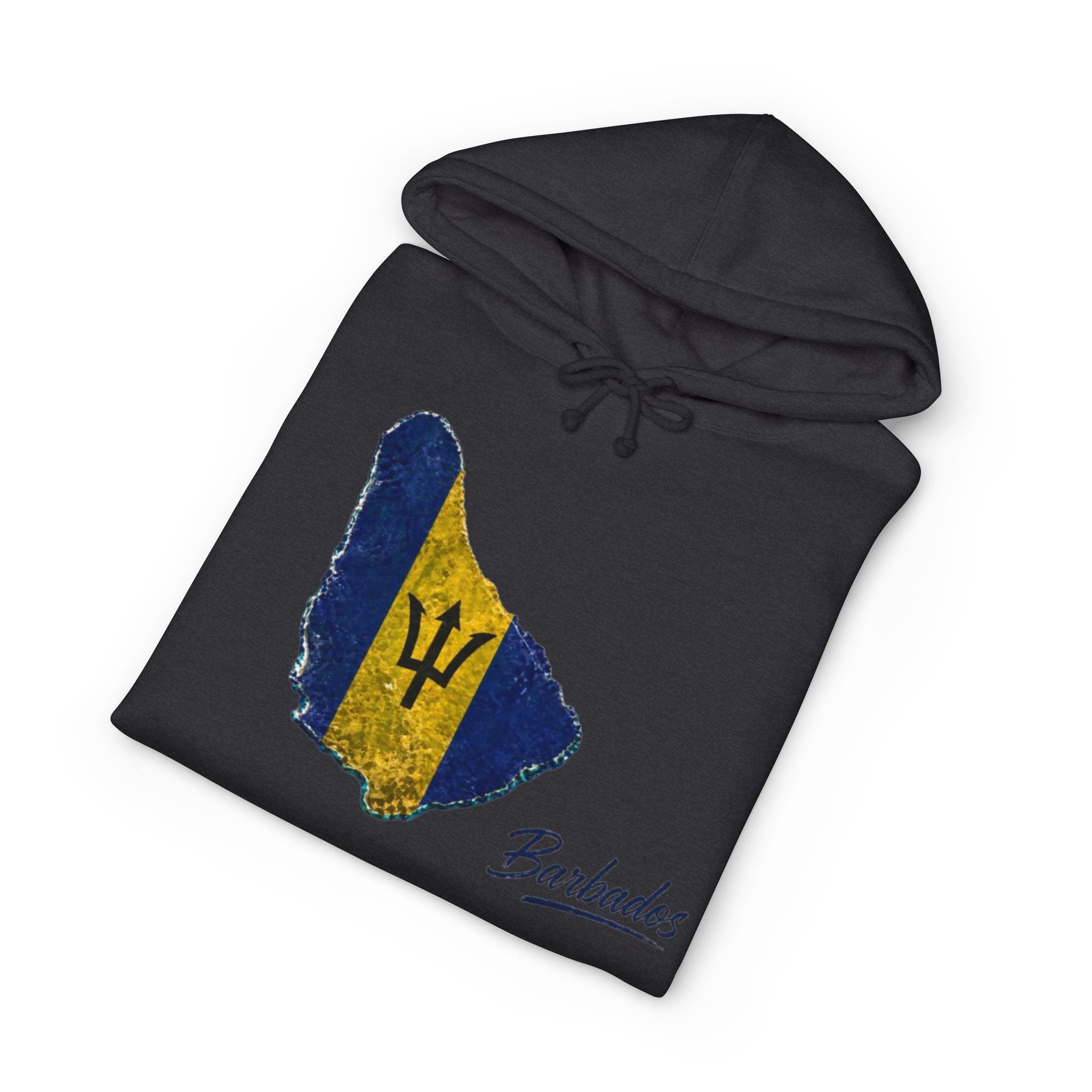 Barbados Flag Map Men Hoodie — Vintage Island Pride Pullover