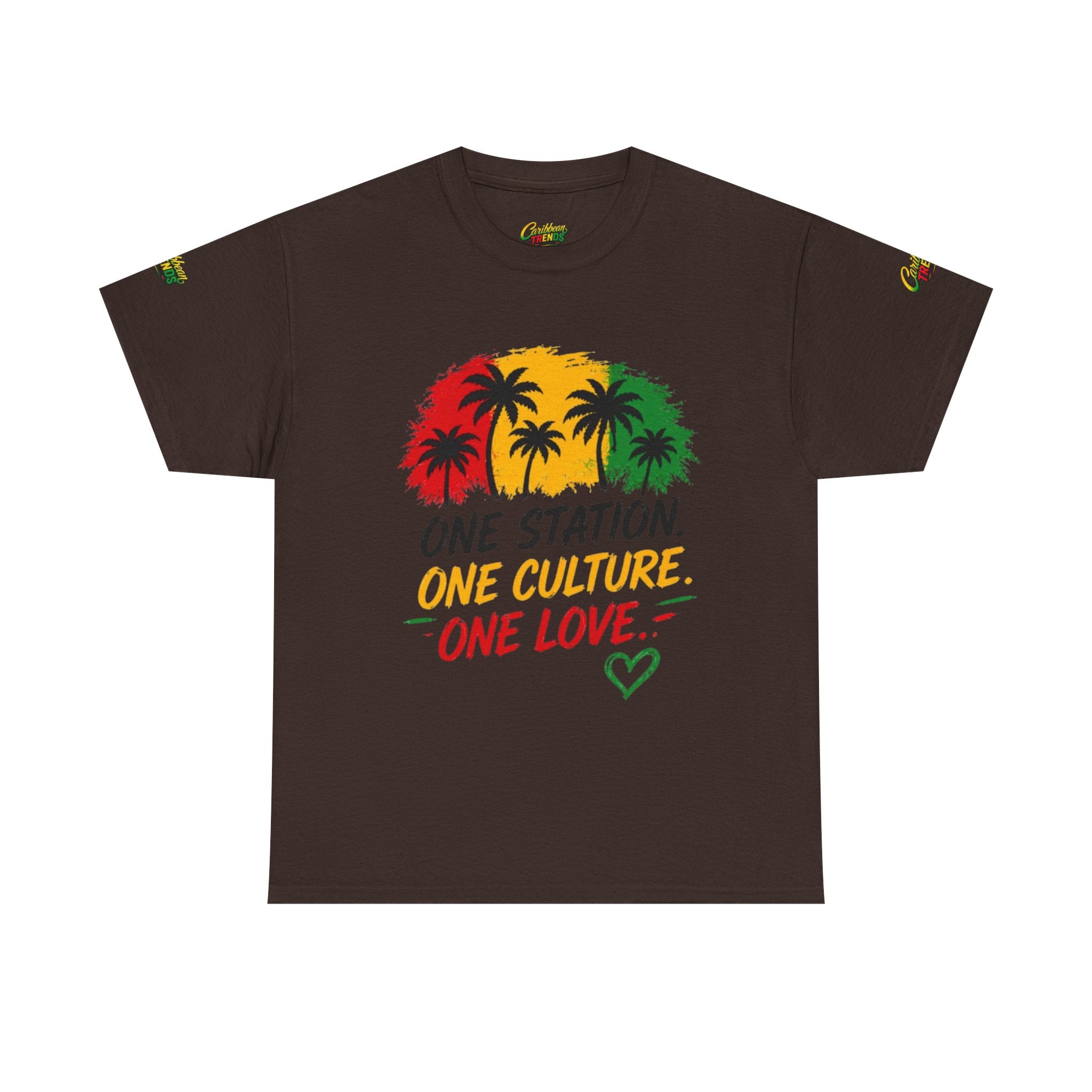One Station One Culture One Love Men T-Shirt — Reggae Palm Tree Rasta Graphic Tee