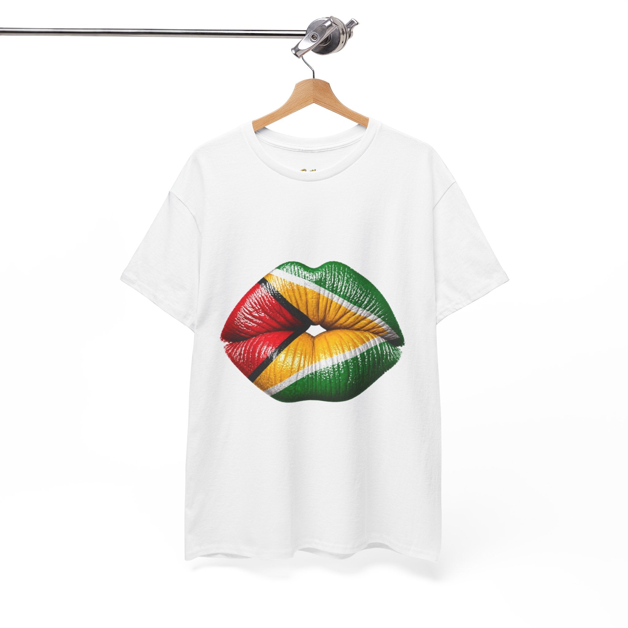 Reggae Flag Kiss T-Shirt — Jamaican Colors Lip Print Tee