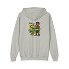 Youth Zipped Hoodie — 'Me Likkle But Mi Tallawah' Jamaican Kid Graphic