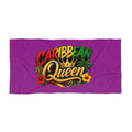 Caribbean Queen Beach Towel – Tropical Rasta Colors, Floral Island Vibe