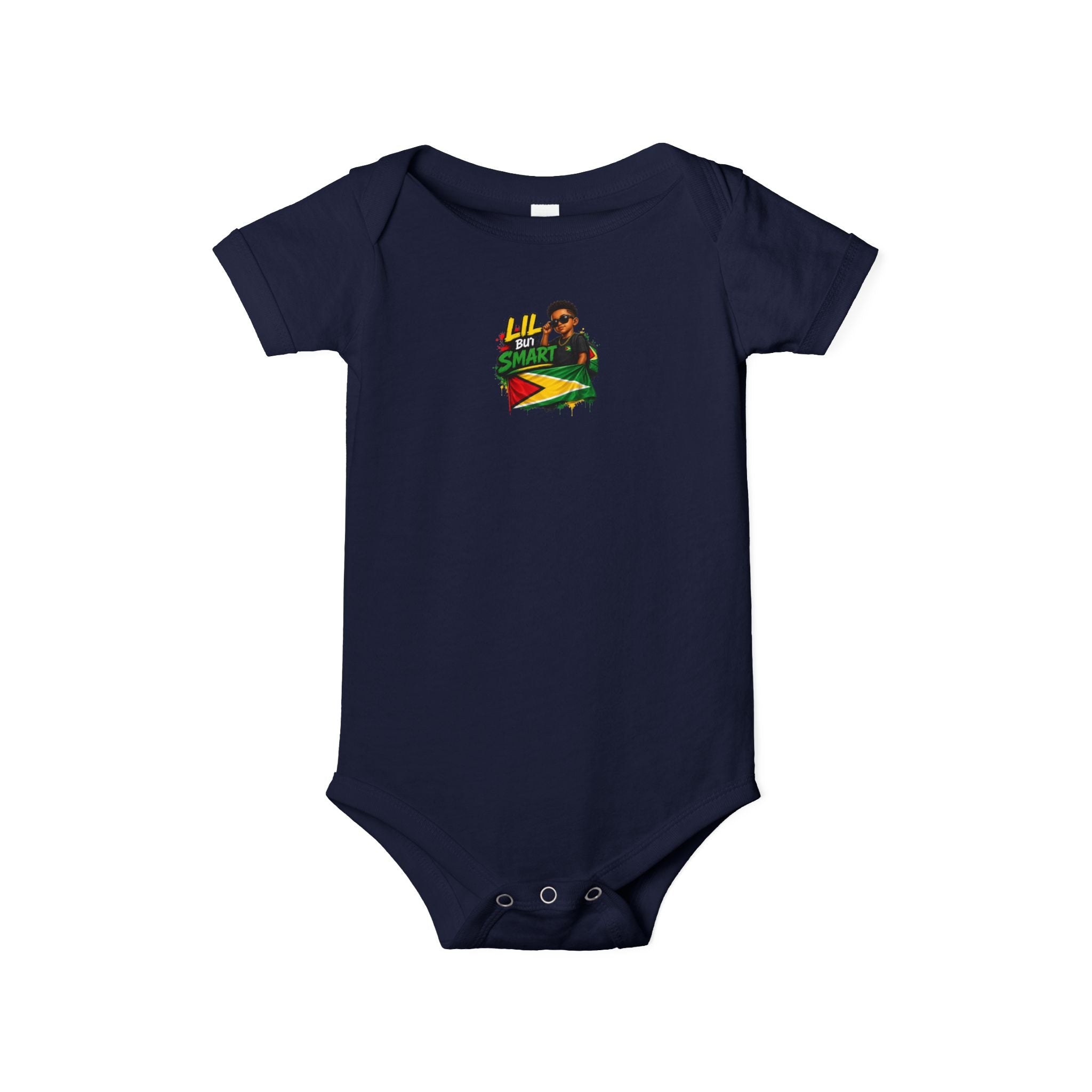 Infant Onesie with Reggae Dad & Guyana Flag Design — Cute Baby Bodysuit
