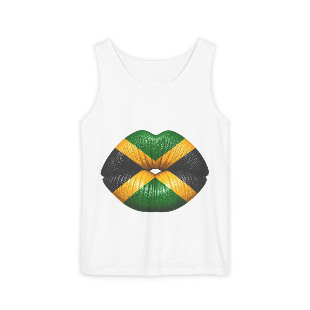 Jamaica Flag Kiss Tank Top — Jamaican Pride Lip Print