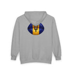 Barbados Flag Lip Print Zip Hoodie
