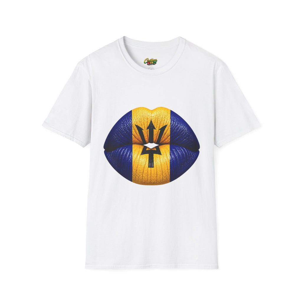 Barbados Flag Lip Print T-Shirt