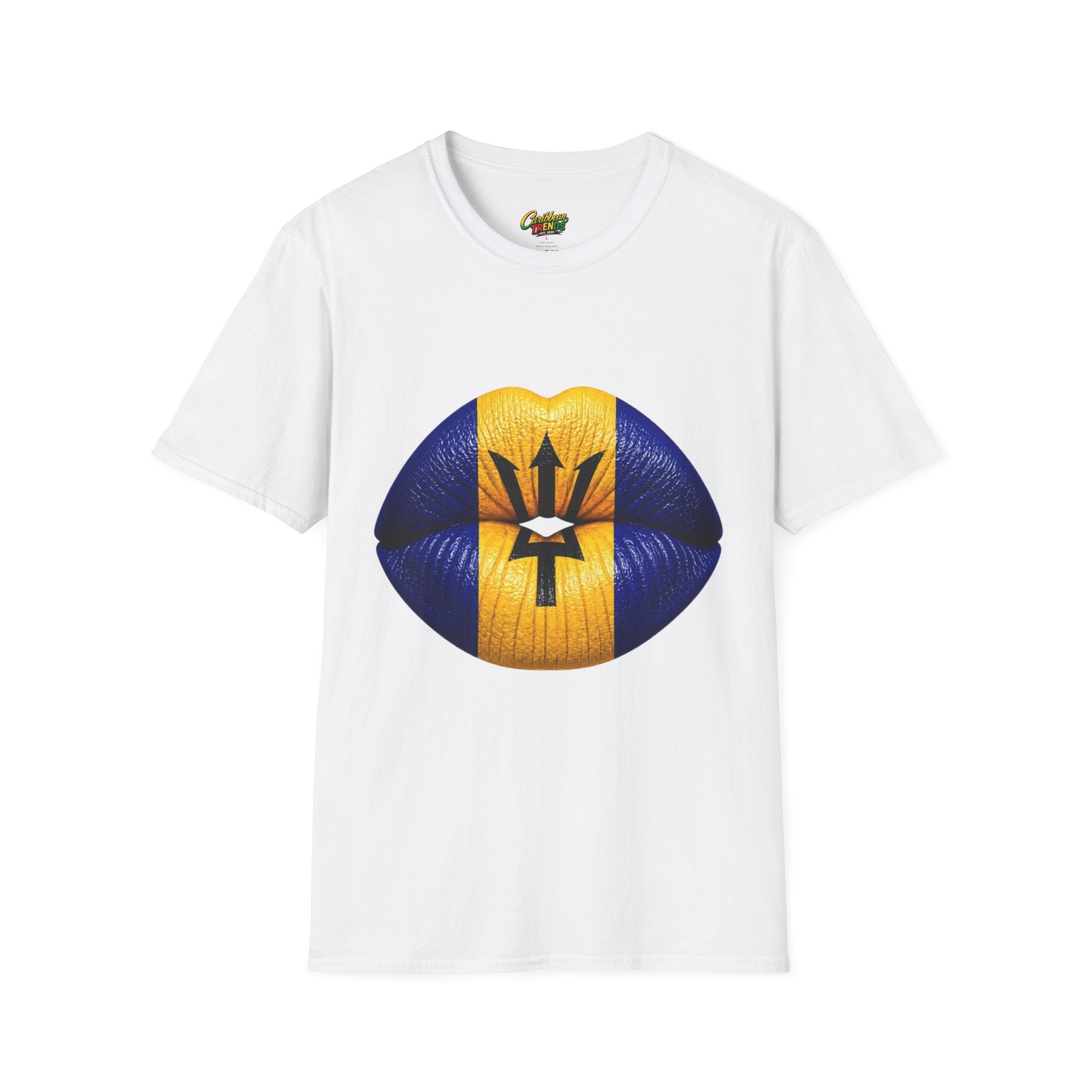 Barbados Flag Lip Print T-Shirt