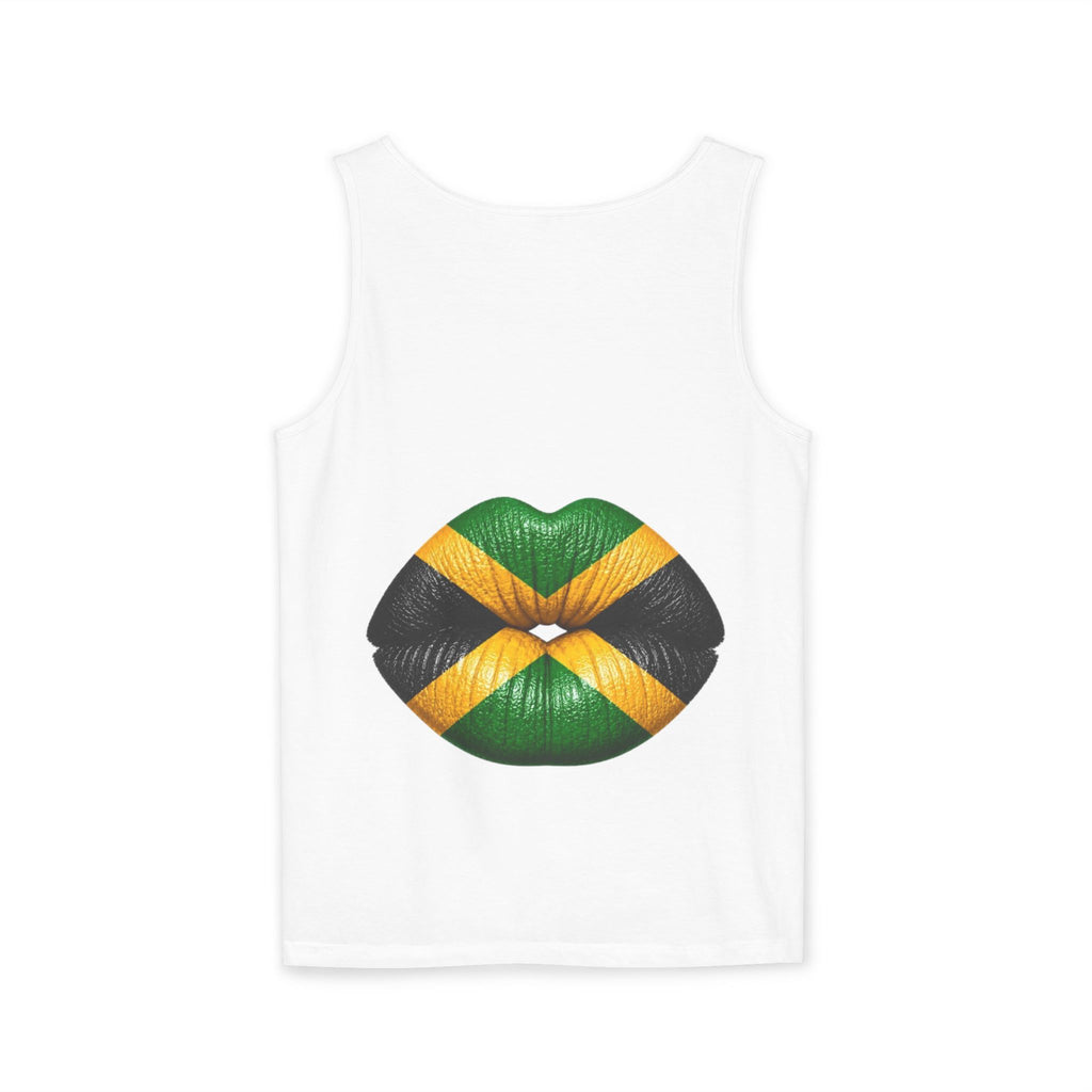 Jamaica Flag Kiss Tank Top — Jamaican Pride Lip Print